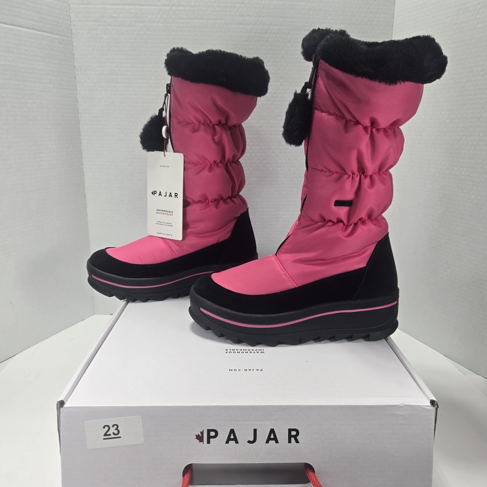 Pajar Toboggan 2.0 Fuschia Pink and Black Rain Winter Boots Women's Size 11 - Picture 2 of 13
